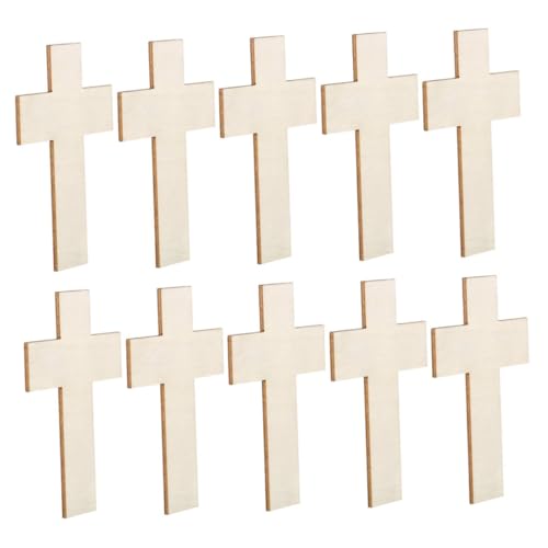 HEATSHAKING 10stücke Holz Kreuz Form Dekorative Malerei Holz Scheiben Für DIY Basteln Und Dekoration Zum Zeichnen Und Schreiben Naturholz von HEATSHAKING