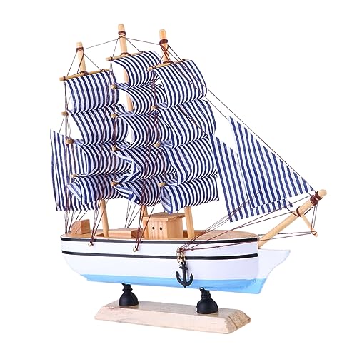 HEATSHAKING 1Stück Holz Segelschiff Modell Nautische für Wohnzimmer Bar Handgefertigtes Segelboot Ornament für Strandpartys Fotos Geschenkidee von HEATSHAKING