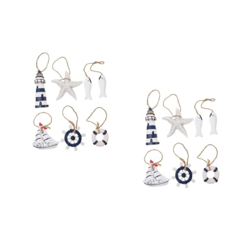 HEATSHAKING 2 Sätze Mediterrane Wanddekoration Teiliges DIY Hängende Ornamente Mit Weißen Seesternen Segelboot Fischen Für Stilvolle Wohnräume 6 Stück * 2 HEATSHAKING 2 Sätze Mediterrane Wanddekoration Teiliges DIY Hängende Ornamente Mit Weißen Seesternen Segelboot Fischen Für Stilvolle Wohnräume 6 Stück * 2 von HEATSHAKING