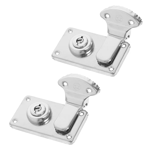 HEATSHAKING 2 Stück Kofferschloss Haspen Silberne Eisen Latch für Koffer Schmuckkästen Reisetaschen Sicherer und Tragbarer Verschluss mit Benutzerfreundlichem Design von HEATSHAKING