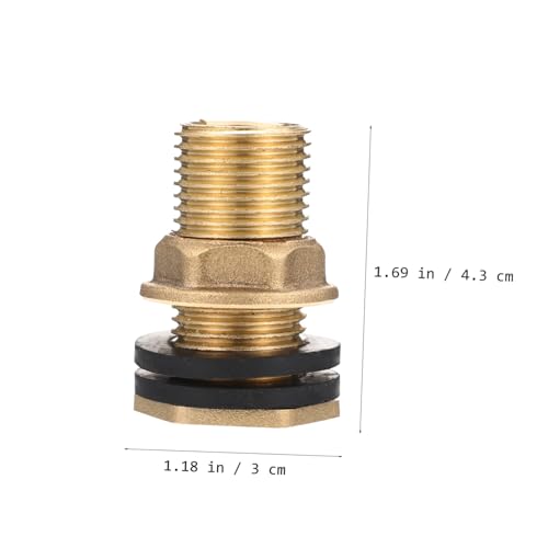 HEATSHAKING 2 Stück Messing Tankverschraubung Innengewinde Außengewinde Durchgangsverschraubung mit Dichtung Anschluss für Regentonne Gartenschlauch Wasserbehälter HEATSHAKING 2 Stück Messing Tankverschraubung Innengewinde Außengewinde Durchgangsverschraubung mit Dichtung Anschluss für Regentonne Gartenschlauch Wasserbehälter von HEATSHAKING