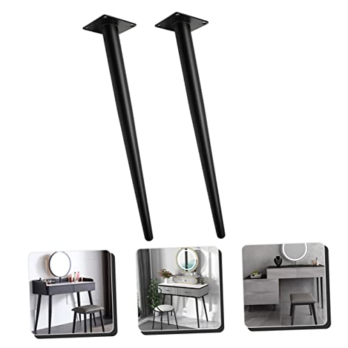 HEATSHAKING 2 Stück Möbelfüße aus Robustem Metall Matte Schwarze Konische Tisch und Schrankbeine Stabile Ersatzfüße für Betten Stühle Schreibtische und Kommoden von HEATSHAKING