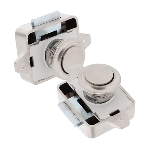 HEATSHAKING 2 Stück Push Button Schloss für Wohnmobil und Boot Robustes Rv und Türverschluss mit Druckknopf Langlebiger Metallverschluss für Caravan und Campingmöbel Einfache Montage Perlmutt von HEATSHAKING