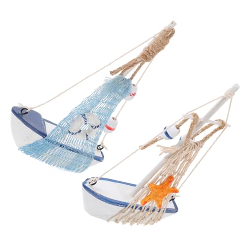 HEATSHAKING 2 Stück Segelmodell Segelboot Wanddekoration Nautische Dekoration Küstenschiff Ornamente Segelboote Segelboot Weihnachtsdekoration Schreibtisch Mini Boot Segelboot Modell von HEATSHAKING