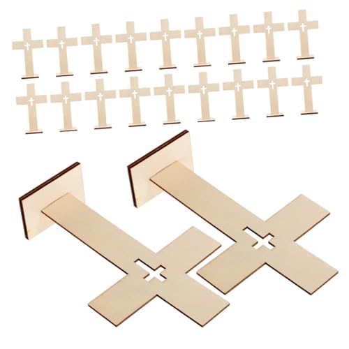HEATSHAKING 20 Stück Holzkreuz Tischdeko Teilig Stilvolle Holzfiguren für Religiöse Anlässe Geburtstagsgeschenke und Dekoration Kompakt und Langlebig aus Natürlichem Holz für Zuhause von HEATSHAKING