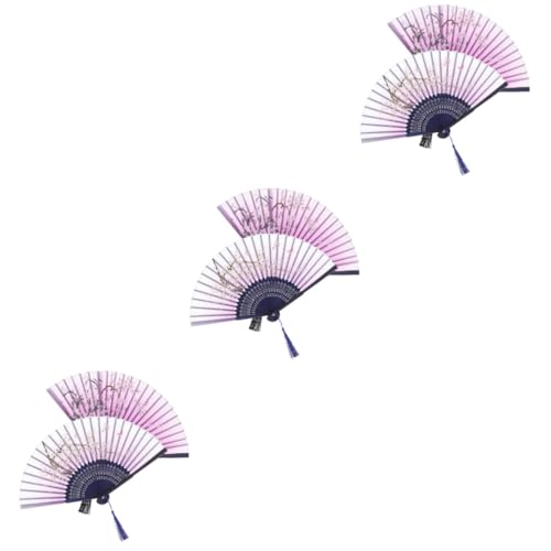 HEATSHAKING 3 Sätze Faltbarer Handfächer Im Retro Stil Traditioneller Chinesischer Fächer Für Tanzaufführungen Hochzeiten Partys Tragbar Und Leicht Für Sommerreisen Und Dekoration 2 Stück * 3 von HEATSHAKING