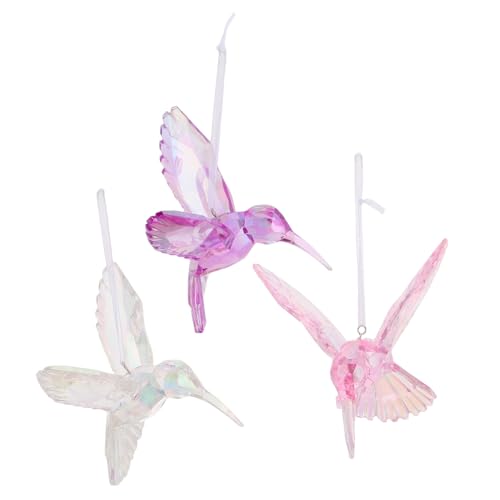 HEATSHAKING 3stücke Hummingbird Transparente Schillernde Acryl-vogeldekoration Für Fenster Kreative Und Elegante Wandhängedekoration Für Zuhause Oder Büro von HEATSHAKING