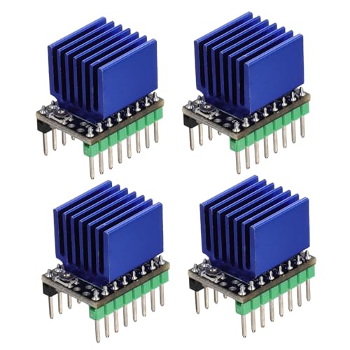 HEATSHAKING 4 Sätze Leiser Schrittmotor Treiber mit Großflächigem Kühlkörper Kompatibel für Drucker Motherboard Langlebiges Stepstick Modul mit Verbesserter Wärmeableitung von HEATSHAKING