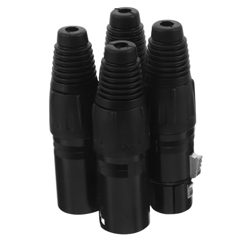 HEATSHAKING 4 Stück Fünfkern Stereo Audioadapter Xlr Audioadapter Buchsenstecker Leitungsadapter Instrumentenstecker Und Anschlüsse Metall Schwarz von HEATSHAKING