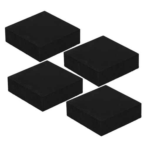 HEATSHAKING 4 Stück Schwarze rutschfeste Gummipads Stoßdämpfende Vibrationsschutzmatten Strapazierfähig und Langlebig für Möbel Fitnessgeräte und Gartenmöbel Einfache Montage von HEATSHAKING