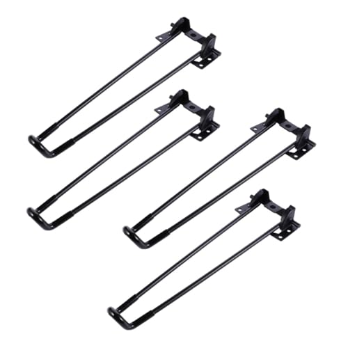 HEATSHAKING 4 Stück Teiliges Doppelte Stangen Klappbare Metall Möbelbeine Haarnadel Tischbeine Faltbare Tischfüße Vintage Stil Stabil Langlebig für DIY Möbelgestaltung von HEATSHAKING