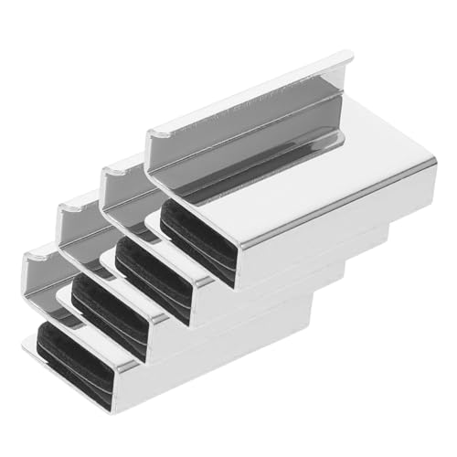 HEATSHAKING 4 Stück Teiliges Verchromte Glastürgriffe zum Klemmen für Glas oder Acryl Vielseitig Einsetzbar für Küchen Badezimmerschränke und Vitrinen Einfache Montage Robuste Türgriff Clips von HEATSHAKING