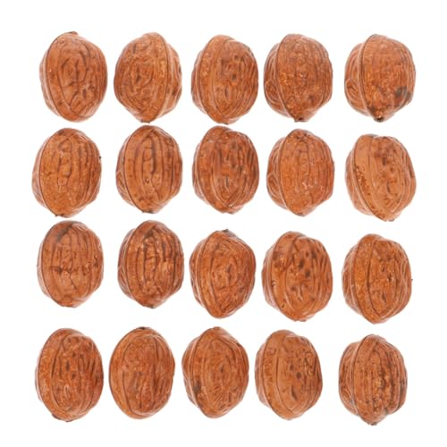 HEATSHAKING 40 Stück Simuliertes Walnussmodell gefälschte Walnüsse gefälschte Nüsse Plastik Light Brown von HEATSHAKING
