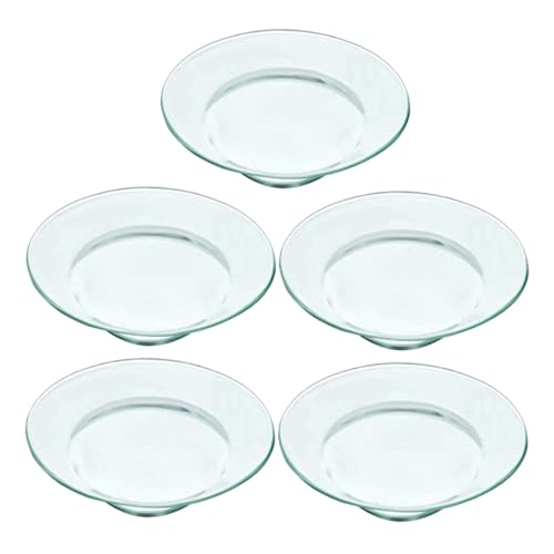 HEATSHAKING 5stücke Ersatzschale Für Ölwärmer Wachsschmelzhalter Runde Glasschale Aromatherapie-kerzentablett Duftwachsschale Ersatzschalen Für Wachswärmer Kerzenwärmerplatte von HEATSHAKING