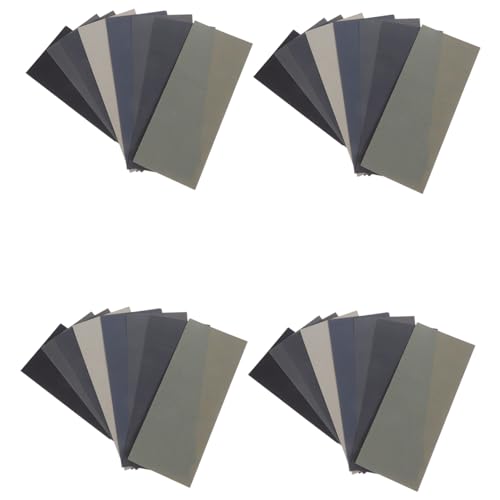 HEATSHAKING 56 Stück Teiliges Nass und Trocken Feinkörniges Sandpapier Körnungen Großflächige Schleifblätter für Holz Metall Kunststoff Autoreparatur und Wandrenovierung von HEATSHAKING