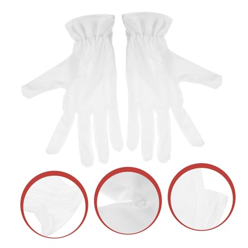 HEATSHAKING 6 Paare Weiße Baumwollhandschuhe Flexibel Elastisch für Schmuck und Münzprüfung Sanfte Arbeitshandschuhe für Fingerfertiges Handling und Präzise Inspektion von Schmuck und von HEATSHAKING