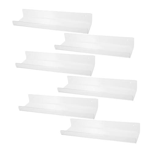 HEATSHAKING 6 Sätze Teiliges Wandregale aus Transparente Schwebende Regale zur Wandmontage für Schlafzimmer Wohnzimmer Badezimmer und Multifunktionale Aufbewahrungslösung mit Modernem Design von HEATSHAKING