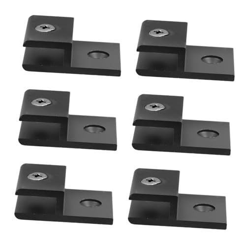 HEATSHAKING 6 Stück Aluminiumlegierung Halterung Verstellbare Glasklemmen für Regal und Spiegelmontage Langlebig und Stabil Schwarz für Sichere Befestigung von HEATSHAKING 6 Stück Aluminiumlegierung Halterung Verstellbare Glasklemmen für Regal und Spiegelmontage Langlebig und Stabil Schwarz für Sichere Befestigung von von HEATSHAKING