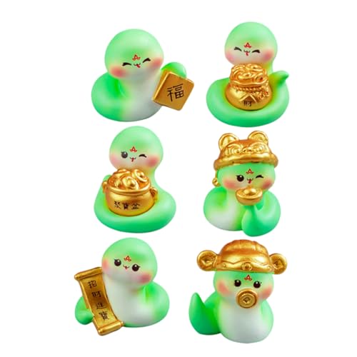 HEATSHAKING 6stücke Mini Resin Schlangenfiguren Dekoration Für Chinesische Neujahr Für Zuhause Und Büro Für Tisch Und Auto-deko Jahr Der Schlange Ornamente von HEATSHAKING
