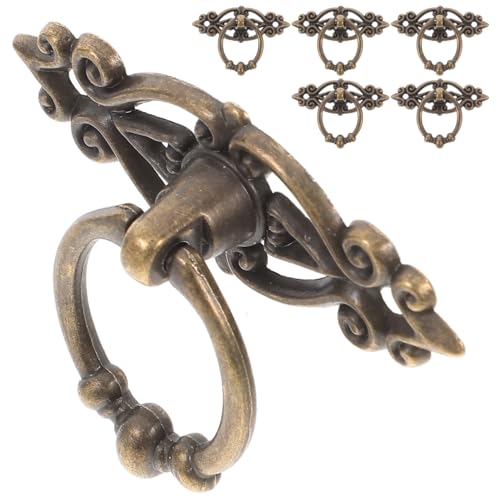HEATSHAKING 6 Stück Vintage Schubladengriffe aus Bronze Möbelpulls für Kommode Nachttisch Schrank Einfache Installation Rostfrei Langlebig von HEATSHAKING