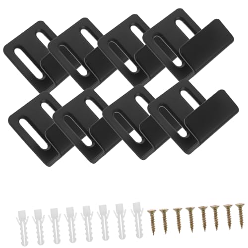 HEATSHAKING 8 Sätze Teiliges Edelstahl Fliesenhalter Schwere Wandhalterung für Spiegel und Ablagen Verstellbare Schwarze Halter mit Schrauben und Dübeln Rostfrei Hohe Tragkraft Einfache von HEATSHAKING