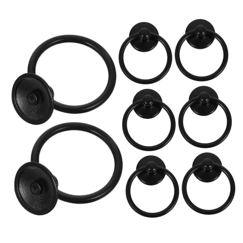 HEATSHAKING 8 Stück Teiliges Runde Metall Schubladengriffe Schwarz Langlebige Möbelknöpfe mit Einfachem Montagezubehör Robuste Ziehringe für Küchenschränke Kommoden und Türen HEATSHAKING 8 Stück Teiliges Runde Metall Schubladengriffe Schwarz Langlebige Möbelknöpfe mit Einfachem Montagezubehör Robuste Ziehringe für Küchenschränke Kommoden und Türen von HEATSHAKING