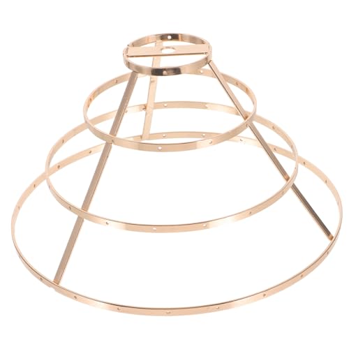 HEATSHAKING DIY Lampenschirmhalter aus Goldfarbenes Stabiles Lampenschirmgestell mit Höhe Doppelschichtiges Eisenrahmen Hängelampen und Tischlampen Vielseitiges Beleuchtungszubehör von HEATSHAKING