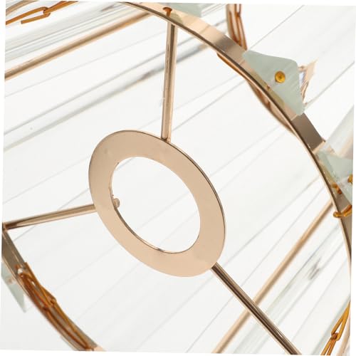 HEATSHAKING Glas Lampenschirm Ersatz für Tischlampe Modern Transparenter Lampenschirm Gold Stufenförmig Lichtabdeckung Wohnzimmer Schlafzimmer von HEATSHAKING