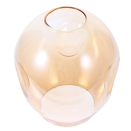 HEATSHAKING Glas Lampenschirm für Pendelleuchte Einzigartiges Design Langlebiger Glas Lampenschirm für Deckenleuchte Dekorative Abdeckung für Wohnzimmer Schlafzimmer Bar Bernsteinfarben von HEATSHAKING