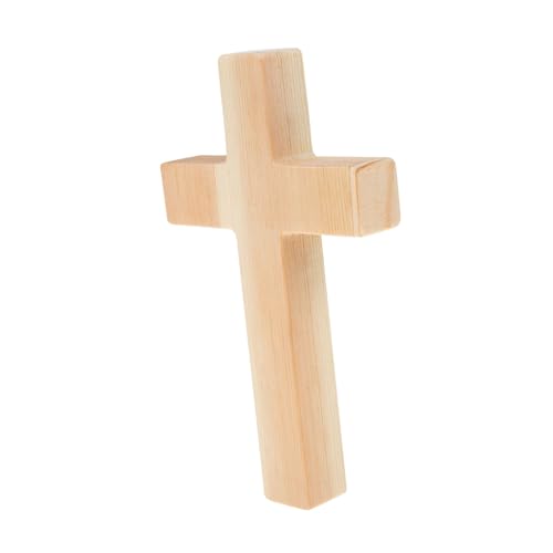 HEATSHAKING Holz Dekorationsobjekt Handgefertigtes Wandkreuz für Wand Klassisches Christliches Ornament aus Hochwertigem Holz für Feiertage und Christliche Anlässe von HEATSHAKING