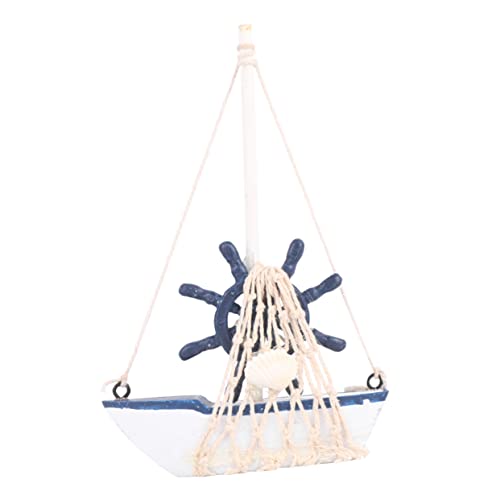 HEATSHAKING Holzboot Ornamente Segelboot Segelboote Rustikales Strandboot Zubehör Antikes Szene Stranddekor Kleine Dekoration Segelboot Ornament Für Weinschrank Bambus von HEATSHAKING