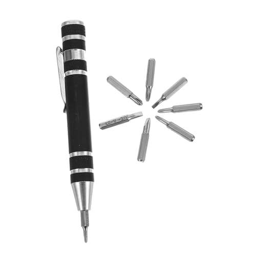 HEATSHAKING Multifunktionales Schraubendreher Set aus Leichtem Aluminiumlegierung Kompakter Tragbarer Schraubendreher Pen mit Präzisen Köpfen für Brillen Computer und Haushaltsreparaturen von HEATSHAKING