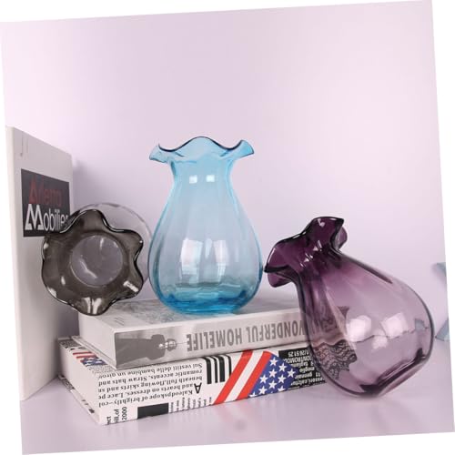HEATSHAKING Pastorale Glasvase mit Lotusblatt Mund Bunte Tischvase für Hydroponische Pflanzen Dekorativer Blauer Wasserbehälter Vintage Glas Blumenflasche Multifunktionale Deko für Wohnzimmer HEATSHAKING Pastorale Glasvase mit Lotusblatt Mund Bunte Tischvase für Hydroponische Pflanzen Dekorativer Blauer Wasserbehälter Vintage Glas Blumenflasche Multifunktionale Deko für Wohnzimmer von HEATSHAKING