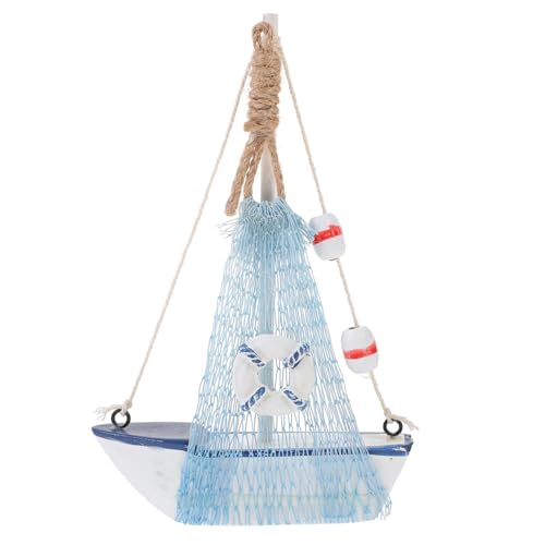 HEATSHAKING Segelboot Modell aus Holz Mediterrane Tischdeko für Büro und Wohnzimmer Lifelike Segelschiff Dekoration Kreative Ornamente für Partys und Feiern Robuste Holzverarbeitung für von HEATSHAKING