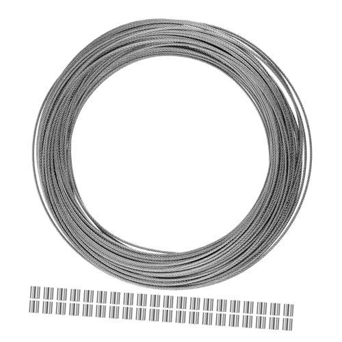 HEATSHAKING Stahlseil mit Durchmesser und Aluminiumhülsen Rostfreies Drahtseil für Wäscheleine Geländer Balkon und Vielseitige Outdoor Diy Projekte von HEATSHAKING