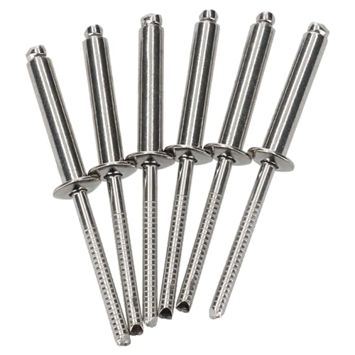 HEAVYTOOL Blindnieten Grip Dorn Ø4,8mm x 10mm (100 Stück) (Klemmbereich 4,0-6,0mm) DIN 7337 A Ähnl. UNI 9200 A EN ISO 1598 Edelstahl V2A AISI 304 Popnieten Nieten Blindniete Edelstahlnieten von HEAVYTOOL