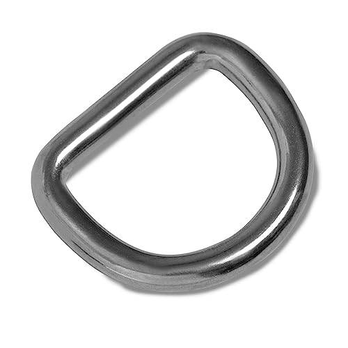 HEAVYTOOL D-Ringe 25mm x 5mm geschweißt Edelstahl AISI 316 (V4A) (10 Stück) D-Ring Halbring D Ring von HEAVYTOOL