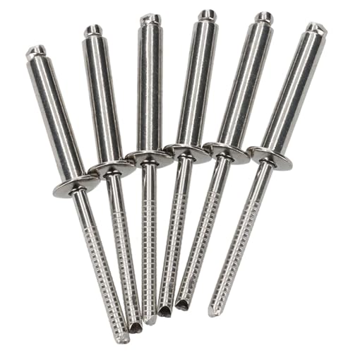 HEAVYTOOL Blindnieten Grip Dorn Ø4mm x 10mm (100 Stück) (Klemmbereich 4,5-6,5mm) DIN 7337 A Ähnl. UNI 9200 A EN ISO 1598 Edelstahl V2A AISI 304 Popnieten Nieten Blindniete Edelstahlnieten von HEAVYTOOL