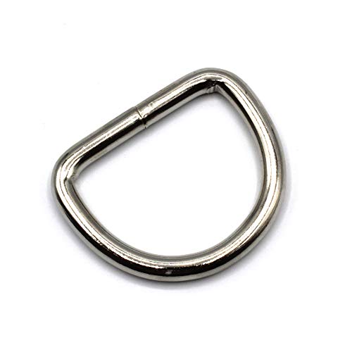HEAVYTOOL D-Ringe 12mm x 2,2mm geschweißt Stahl vernickelt (30 Stück) D Ringe Halbring D Ring Halbringe von HEAVYTOOL