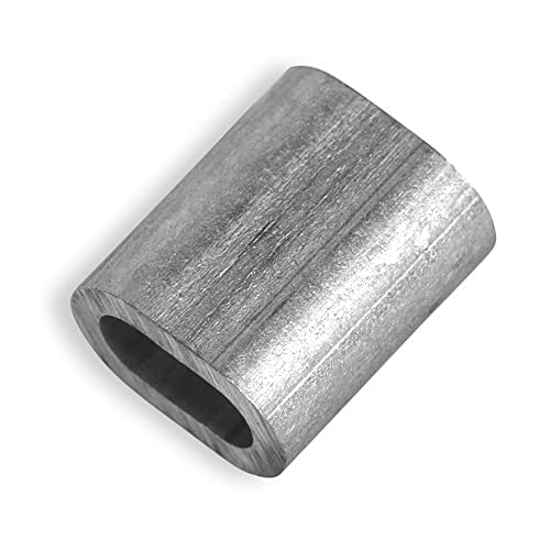 HEAVYTOOL Pressklemmen 4mm Aluminium für Drahtseil 4mm (20 Stück) nach DIN EN 13411-3 (DIN 3093) Presshülsen Alu Klemme Stahlseil Draht Seilverbinder Pressklemme von HEAVYTOOL