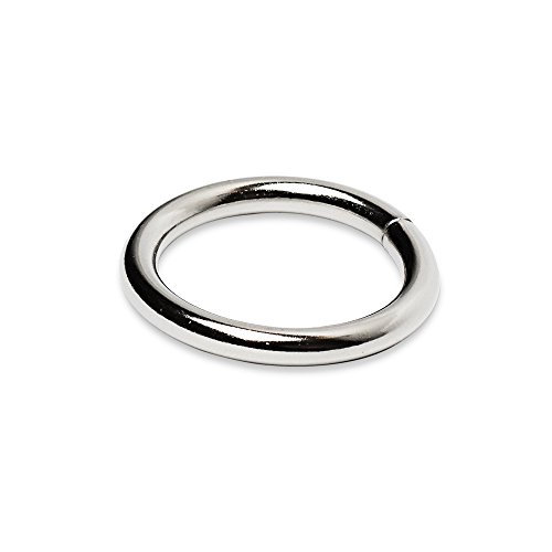 HEAVYTOOL Rundringe 14mm x 2,4mm geschweißt Stahl vernickelt (30 Stück) O Ring Stahlring O Ringe Metallring Rundring von HEAVYTOOL