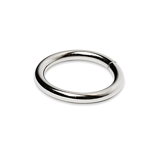 HEAVYTOOL Rundringe 12mm x 2,2mm geschweißt Stahl vernickelt (30 Stück) O Ring Stahlring O Ringe Metallring Rundring von HEAVYTOOL