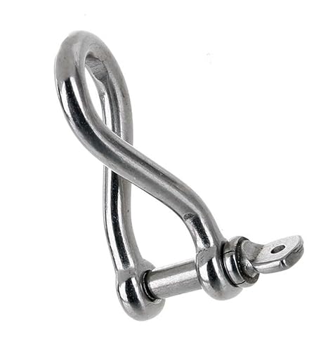 HEAVYTOOL Schäkel gedrehte Form 4mm Edelstahl V4A AISI 316 (10 Stück) Dreh Schäkel Verdrehter Schäkel Gedrehter Verschlusshaken Verdrehte Schäkelvorrichtung von HEAVYTOOL