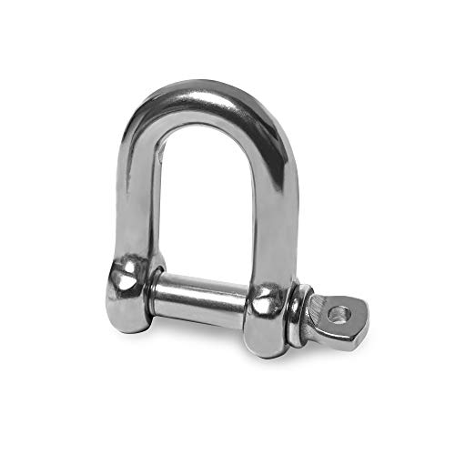 HEAVYTOOL Schäkel gerade kurze Form 5mm Edelstahl V4A AISI 316 (10 Stück) Rundschäkel Drehschäkel Bügelschäkel Schaekel von HEAVYTOOL
