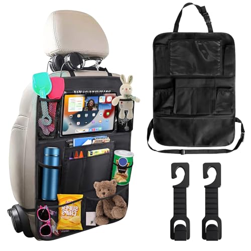 HEAWAA Rückenlehnenschutz Auto Kinder Oxford Stoff Auto Kinder Organizer mit großem Fach Faltbarer Wasserdicht Multifunktionale Rücksitz Autositz Organizer für Spielzeug Tablet Urlaub Zubehör von HEAWAA