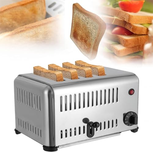 Commercial Edelstahl-Toaster, 4/6 Slice Bread Toaster mit 5-Gang-Backoptionen, Ideal für Zuhause, Geschäft, Hotel, Partygebrauch Commercial Edelstahl-Toaster, 4/6 Slice Bread Toaster mit 5-Gang-Backoptionen, Ideal für Zuhause, Geschäft, Hotel, Partygebrauch von HEAXIY