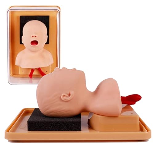 HEAXIY Fortgeschrittenes Intubations-Trainingsmodell für Neugeborene, PVC-Intubationspuppe, Kind Erstickt Die Luftröhre, Erste-Hilfe-Modell, Tracheal-Intubations-Trainingssimulator von HEAXIY