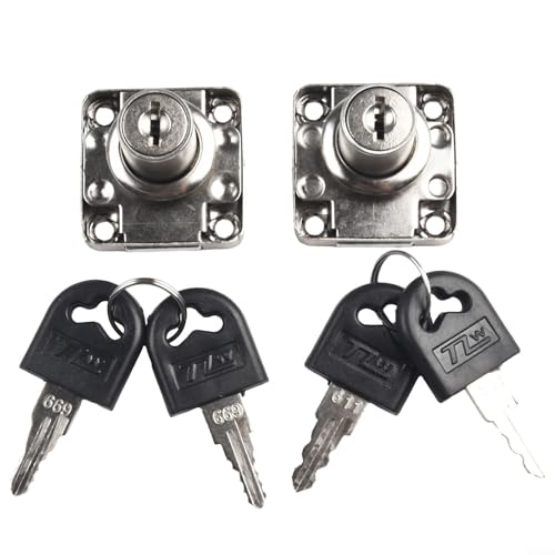2-teiliges Schubladenschloss und Schlüssel-Set für effektive Sicherheit in Werkzeugen und Möbeln (16 x 21 mm) von HEBEOT