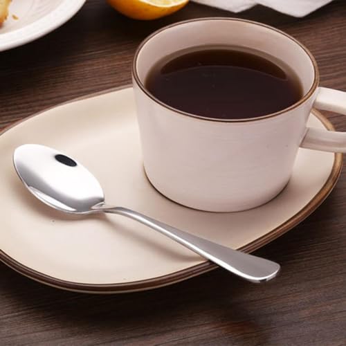 4 x Edelstahl-Teelöffel, hochglanzpoliert, für Obst, Dessert, Kaffee-Geschirr, Verwendung in Familienküche, Restaurant, Picknick 4 x Edelstahl-Teelöffel, hochglanzpoliert, für Obst, Dessert, Kaffee-Geschirr, Verwendung in Familienküche, Restaurant, Picknick von HEBEOT