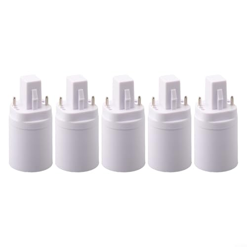 5 x G24 2-poliger Adapter für E27-Glühbirnen, kompatibel mit verschiedenen Lampen (5 Stück) von HEBEOT